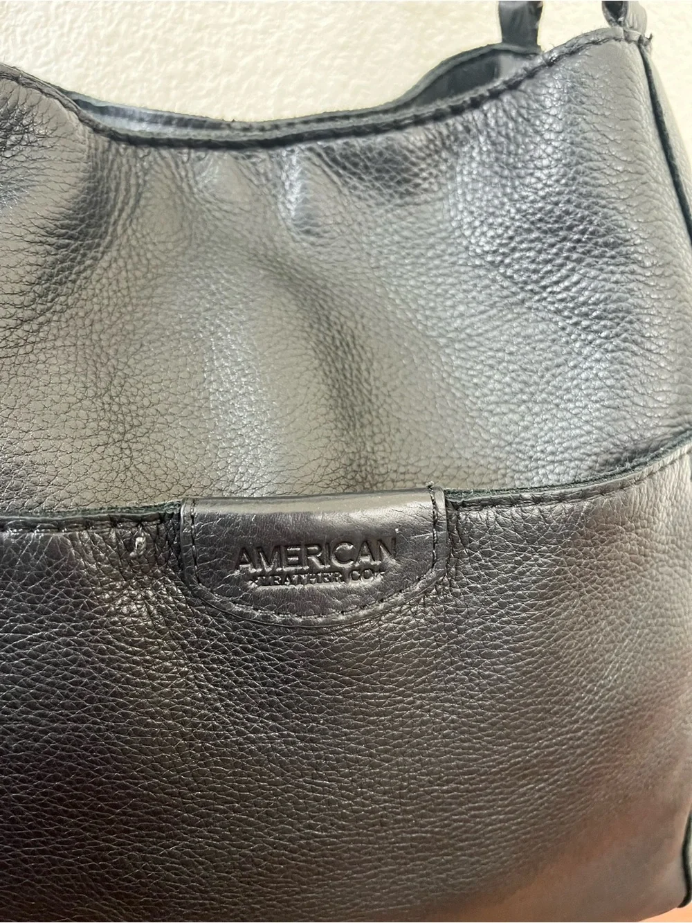 American Leather Hudson Hobo Shoulder Bag Soft Black Leather Purse Handbag